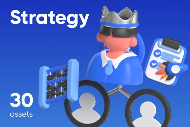 30 Strategy 3d pack of graphics and illustrations