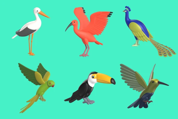 30 Birds 3d pack of graphics and illustrations