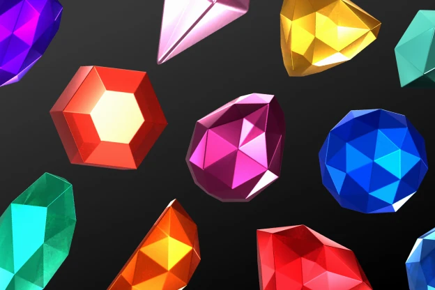 20 Diamond Shapes 3d pack of graphics and illustrations