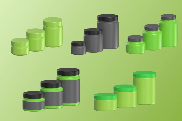 15 Plastic Jar 3d pack of graphics and illustrations