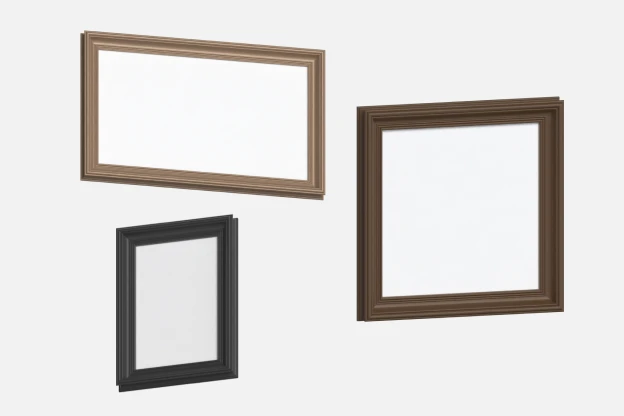 3 Wooden Frames 3d pack of graphics and illustrations