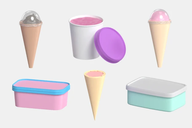 12 Ice Cream Packages 3d pack of graphics and illustrations