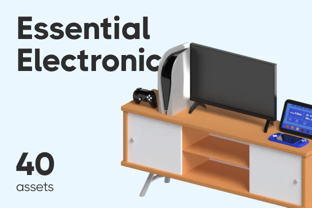 40 Essential Electronic 3d pack of graphics and illustrations