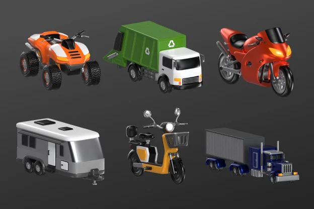 60 Essential Vehicle 3d pack of graphics and illustrations