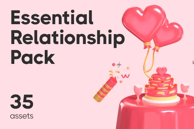 35 Essential Relationship Pack 3d pack of graphics and illustrations