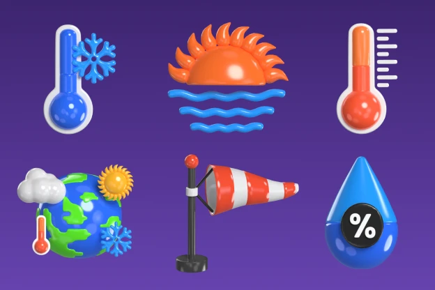 43 Essential Weather Season 3d pack of graphics and illustrations