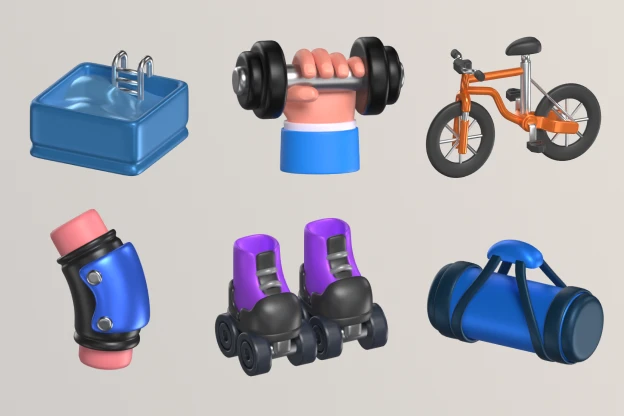 60 Sport & Gym 3d pack of graphics and illustrations