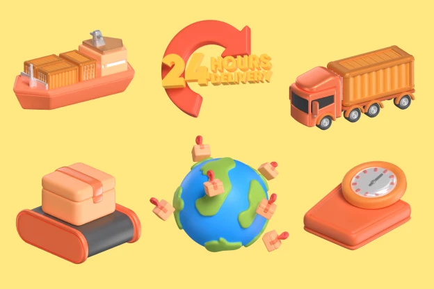 23 Logistics Icons 3d pack of graphics and illustrations