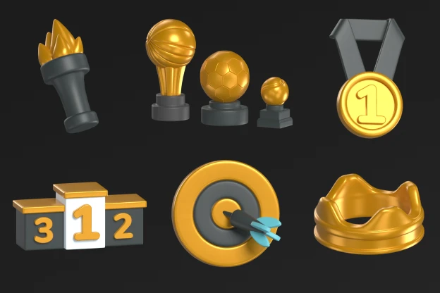 20 Achievement Icons 3d pack of graphics and illustrations