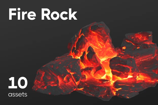 10 Fire Rock 3d pack of graphics and illustrations