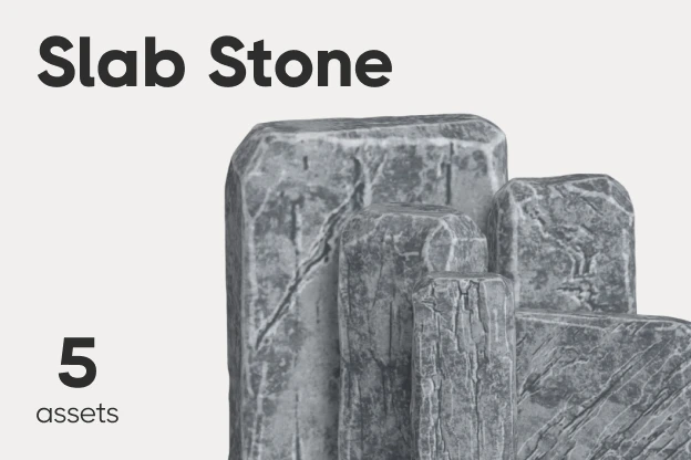 5 Slab Stone 3d pack of graphics and illustrations