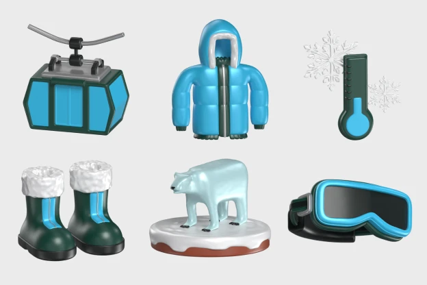 45 Winter Icons 3d pack of graphics and illustrations