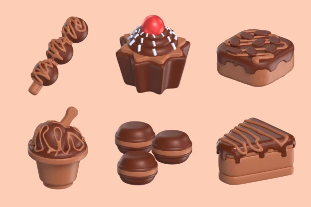 25 Chocolate Cake 3d pack of graphics and illustrations