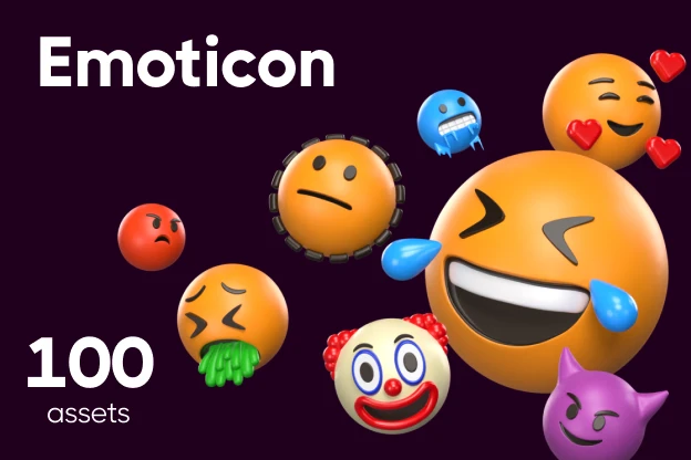 100 Emoticon 3d pack of graphics and illustrations