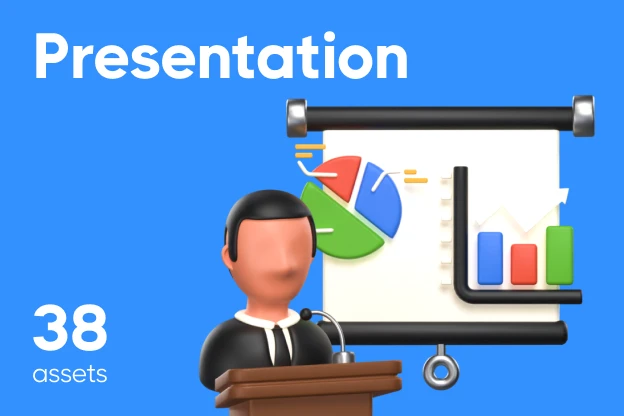 38 Presentation 3d pack of graphics and illustrations