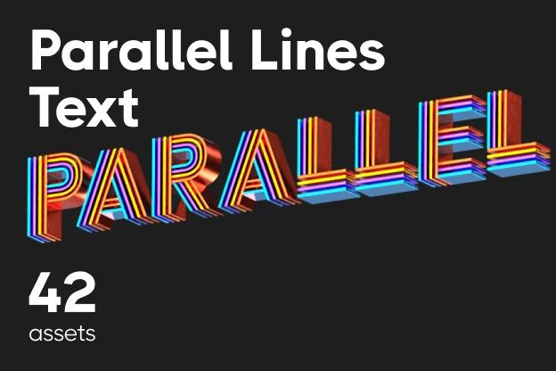 42 Parallel Lines Text 3d pack of graphics and illustrations