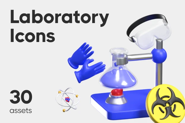 30 Laboratory Icons 3d pack of graphics and illustrations