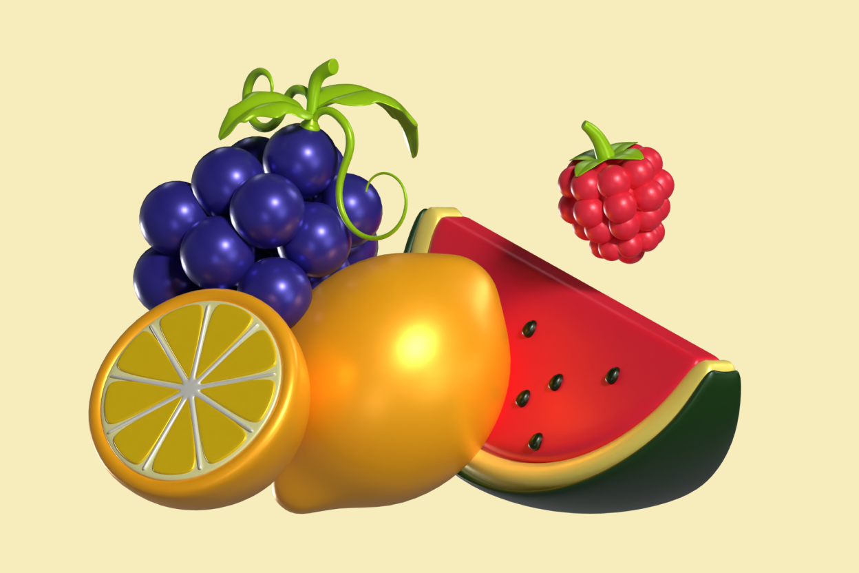 45 Sliced  Fruits 3d pack of graphics and illustrations