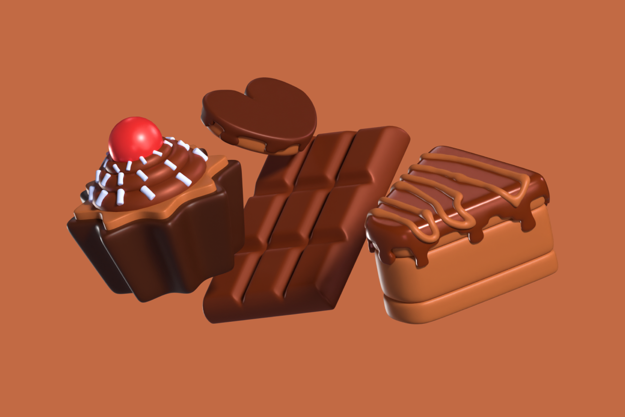 25 Chocolate Cake 3d pack of graphics and illustrations