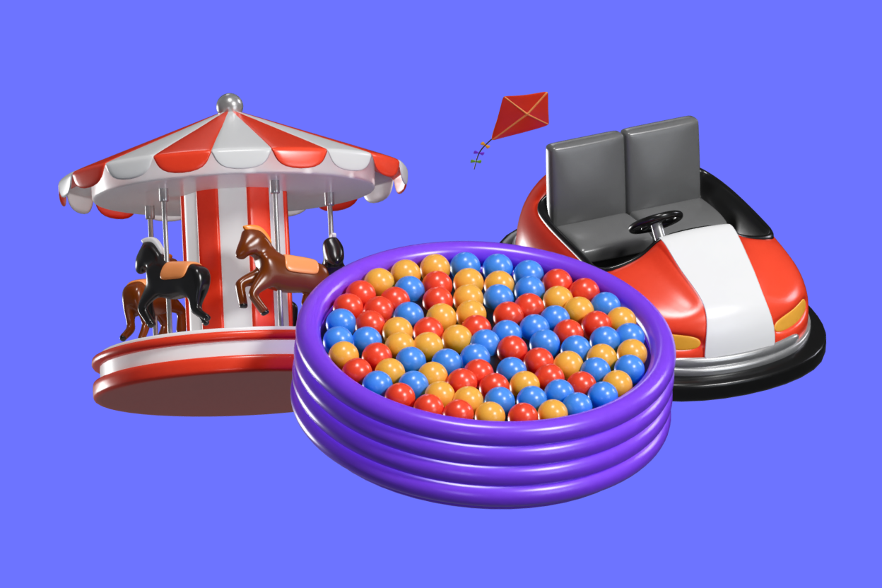 40 Themed Park Playground 3d pack of graphics and illustrations