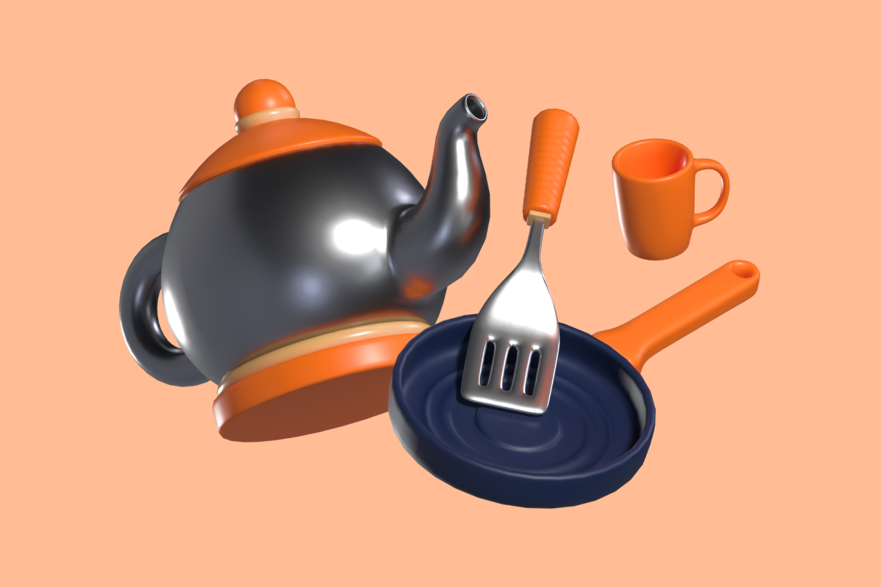 40 Kitchen Tools 3d pack of graphics and illustrations