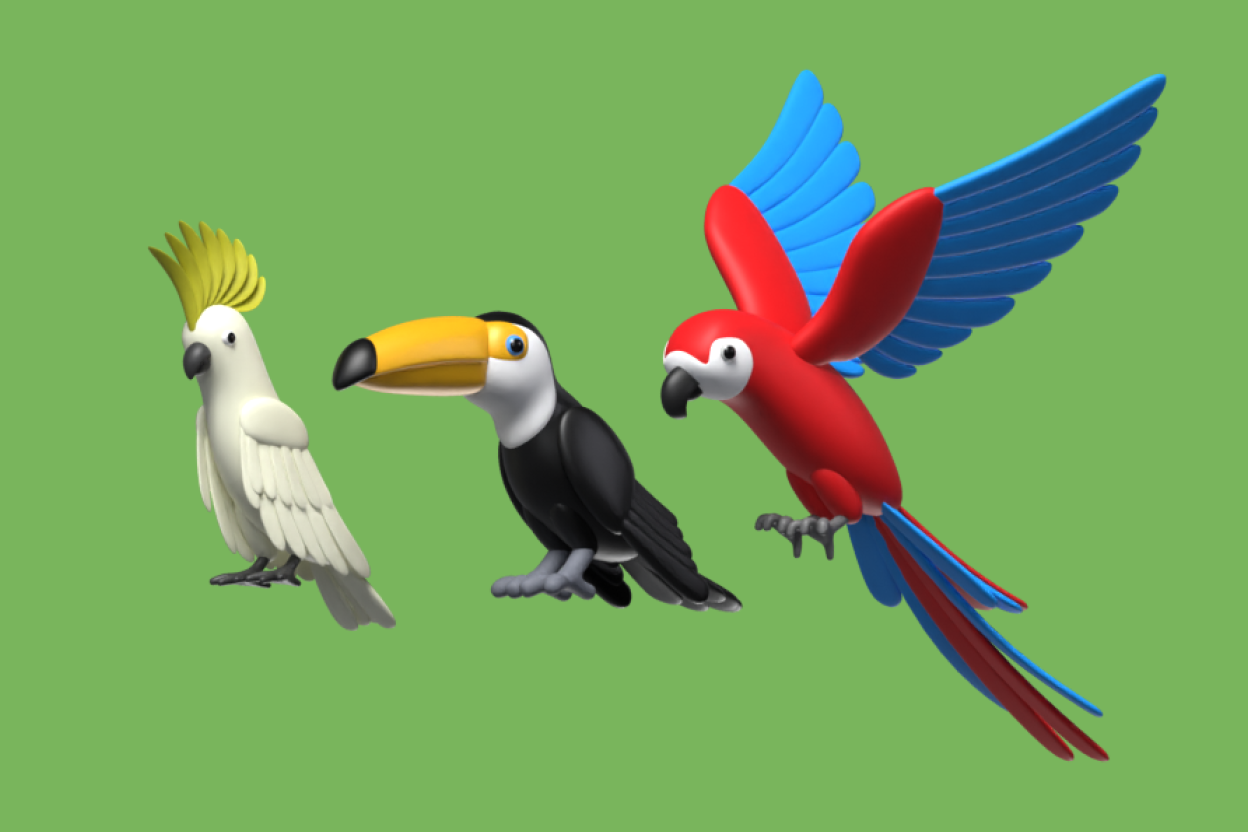 30 Birds 3d pack of graphics and illustrations