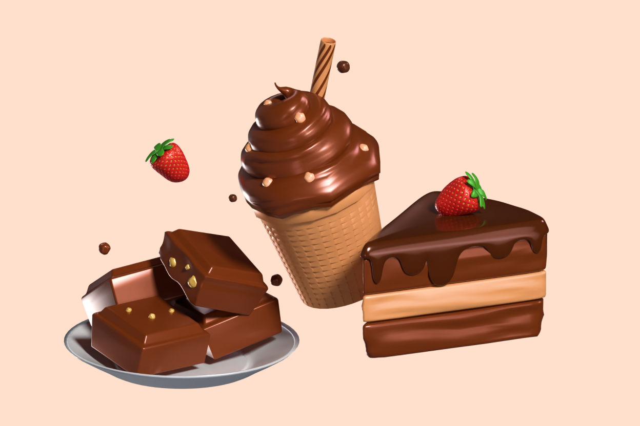 20 Chocolate Day 3d pack of graphics and illustrations