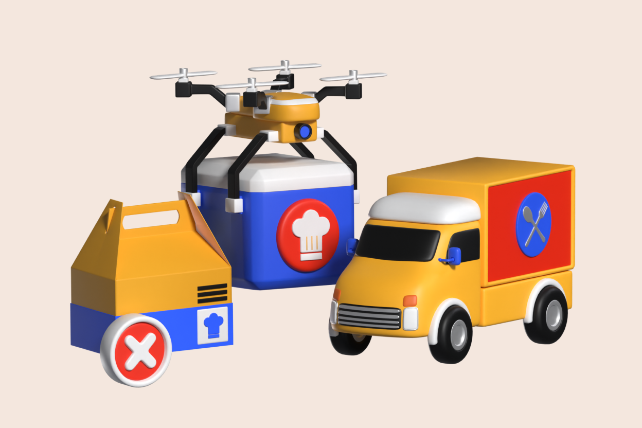 30 Food Order Delivery 3d pack of graphics and illustrations