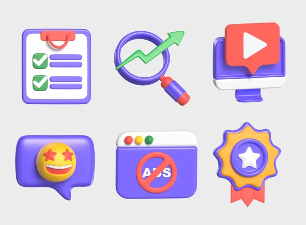 19 Marketing Icons 3d pack of graphics and illustrations