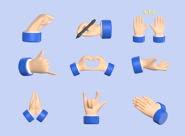 39 Emoji Hand Gesture 3d pack of graphics and illustrations