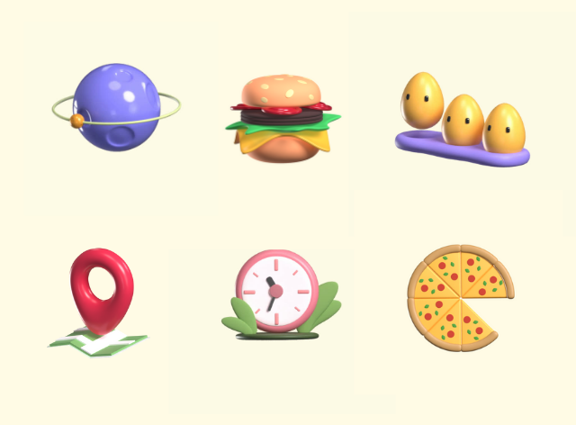 12 Fun Loading Icons 3d pack of graphics and illustrations