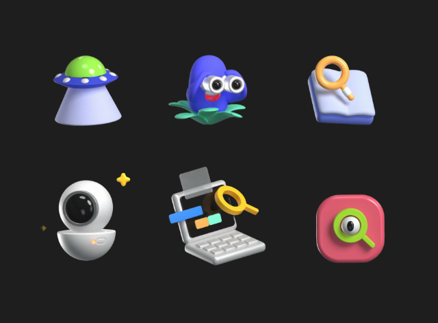 11 Searching Icons 3d pack of graphics and illustrations
