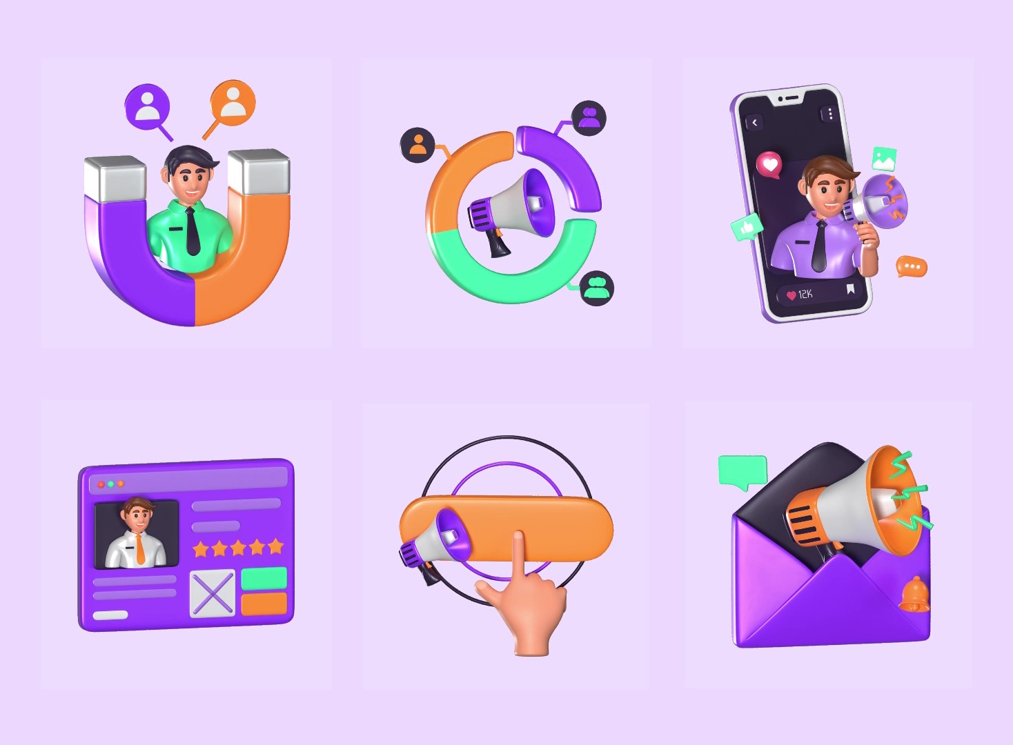 29 Marketing Animated Icon 3d pack of graphics and illustrations