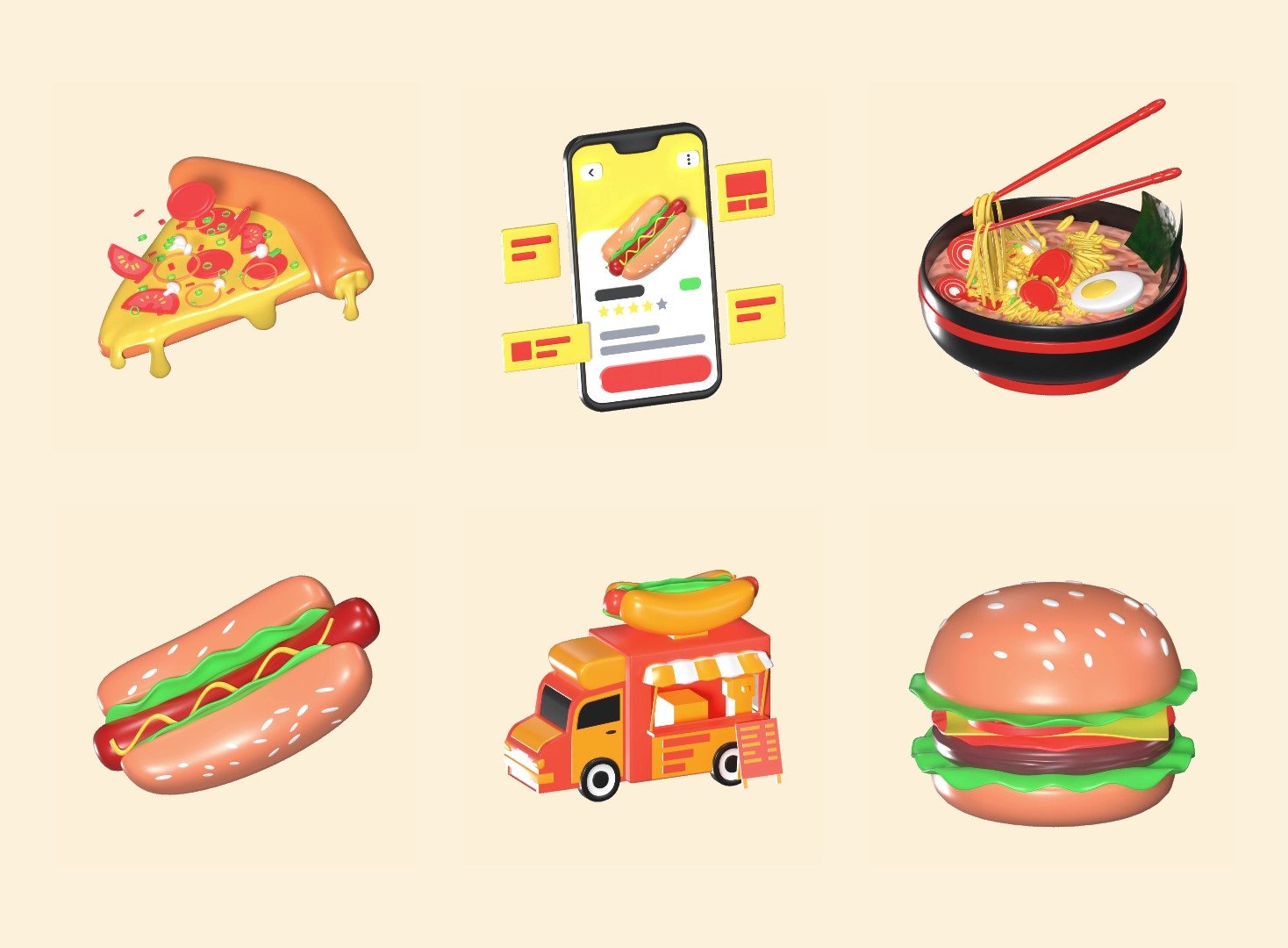 27 Food Animated Icons 3d pack of graphics and illustrations