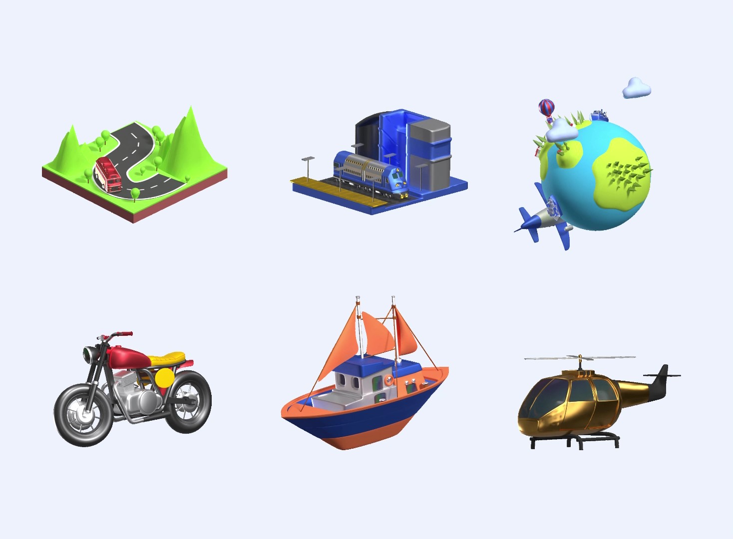 29 Transportation 3D Animated Icon 3d pack of graphics and illustrations