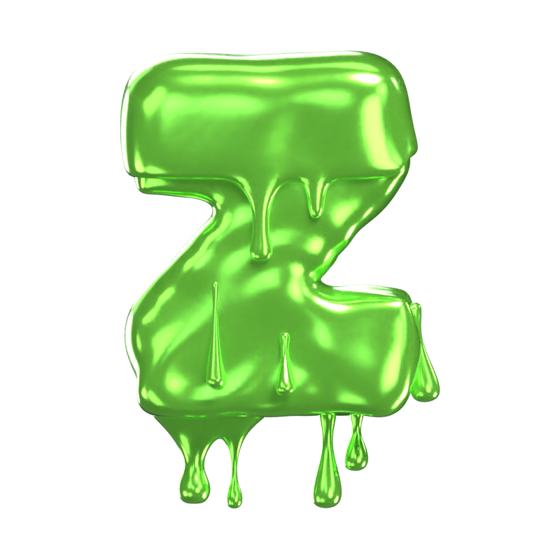 Z  Letter 3D Shape Slime Text 3D Graphic