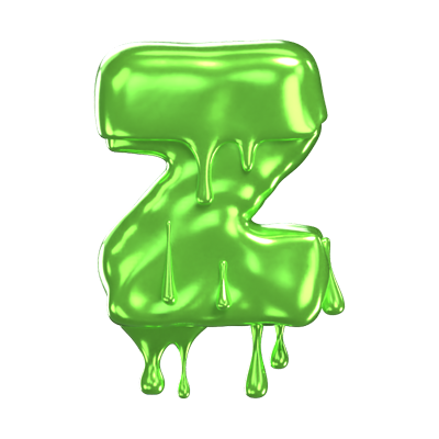 Z  Letter 3D Shape Slime Text 3D Graphic