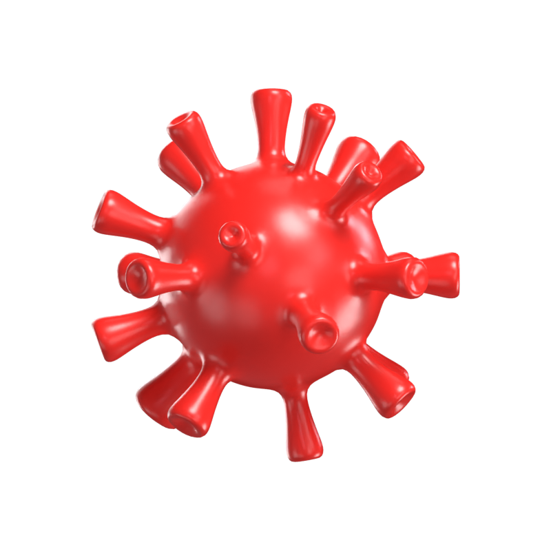 Modelo de icono de virus en 3D 3D Graphic