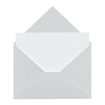 3D Elegant Envelope Model Pointy Lid And Letter Inside 3D Graphic