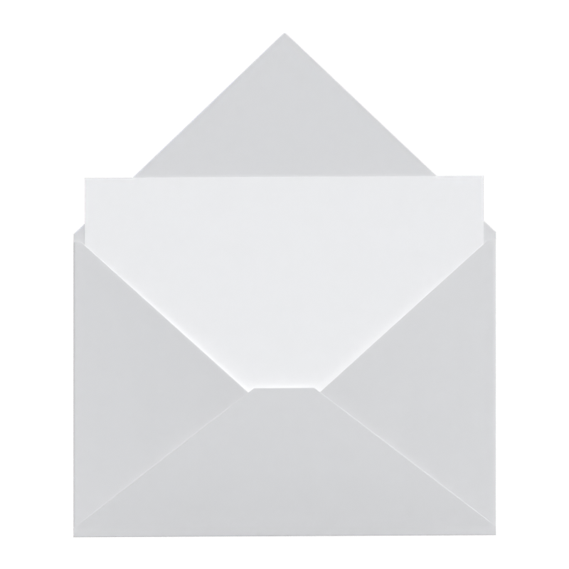 3D Elegant Envelope Model Pointy Lid And Letter Inside