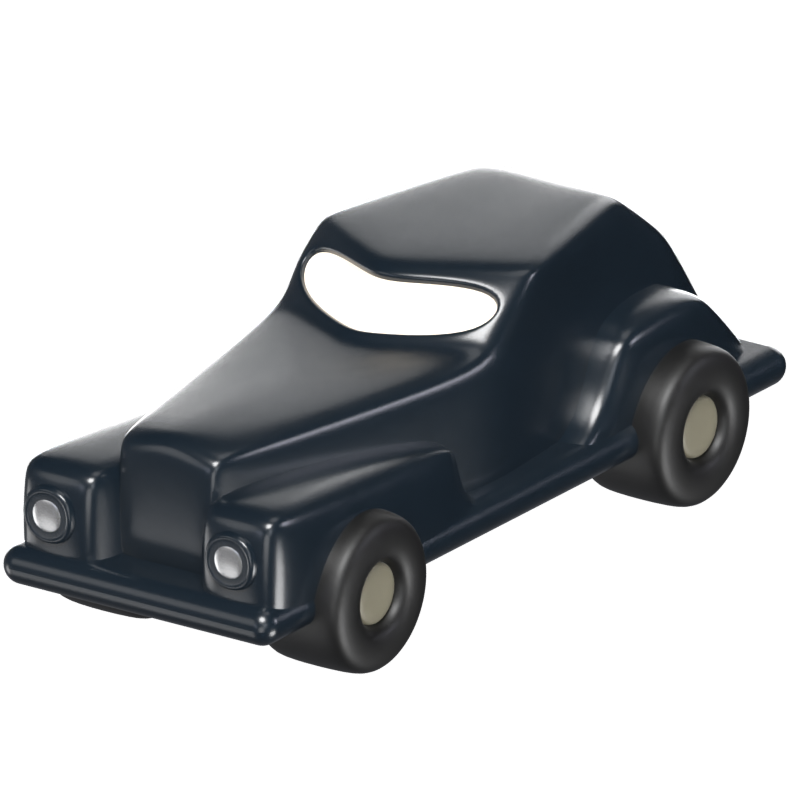 3D Four Wheeled Classic Car 3D Graphic