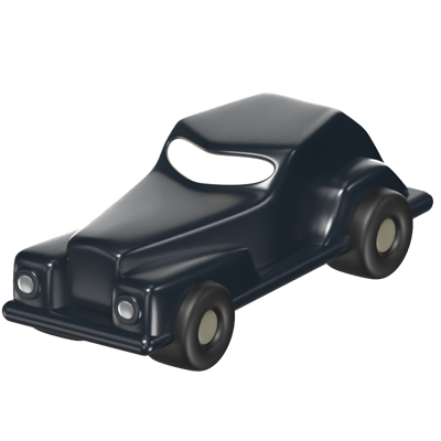 3D Four Wheeled Classic Car 3D Graphic