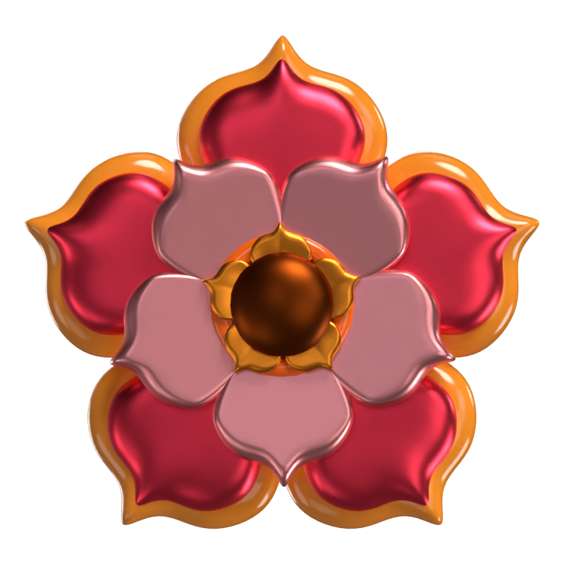 3D Flower Shapes Beautiful Colors 3D Graphic