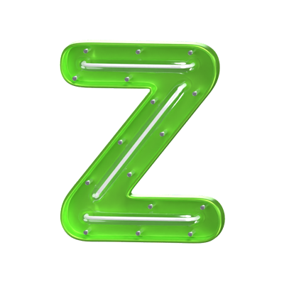 Z  Letter 3D Shape Neon Text 3D Graphic