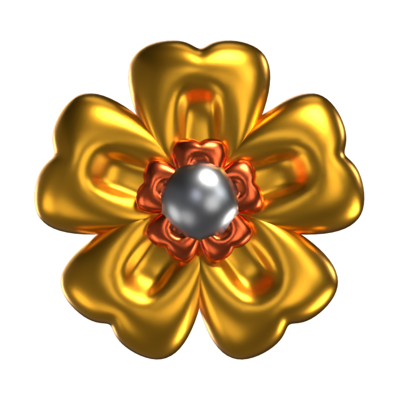 3D Flower Shape A Magnificent Gold Color 3D Graphic