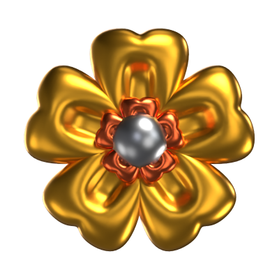 3D Flower Shape A Magnificent Gold Color 3D Graphic
