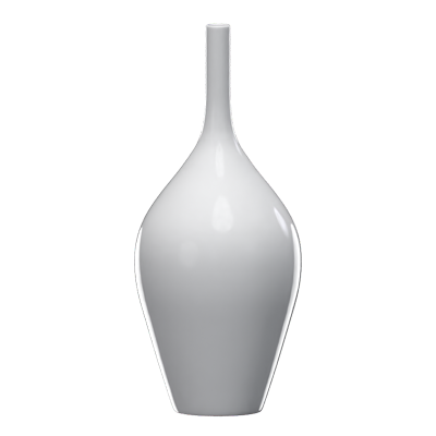 Long Classic Ceramic Vase 3D Model Narrow Neck With Broad Body 3D Graphic