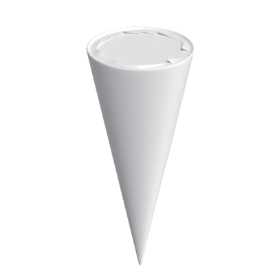 3D Ice Cream In Paper Cone With Paper Lid 3D Graphic