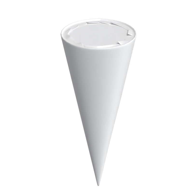 3D Ice Cream In Paper Cone With Paper Lid 3D Graphic