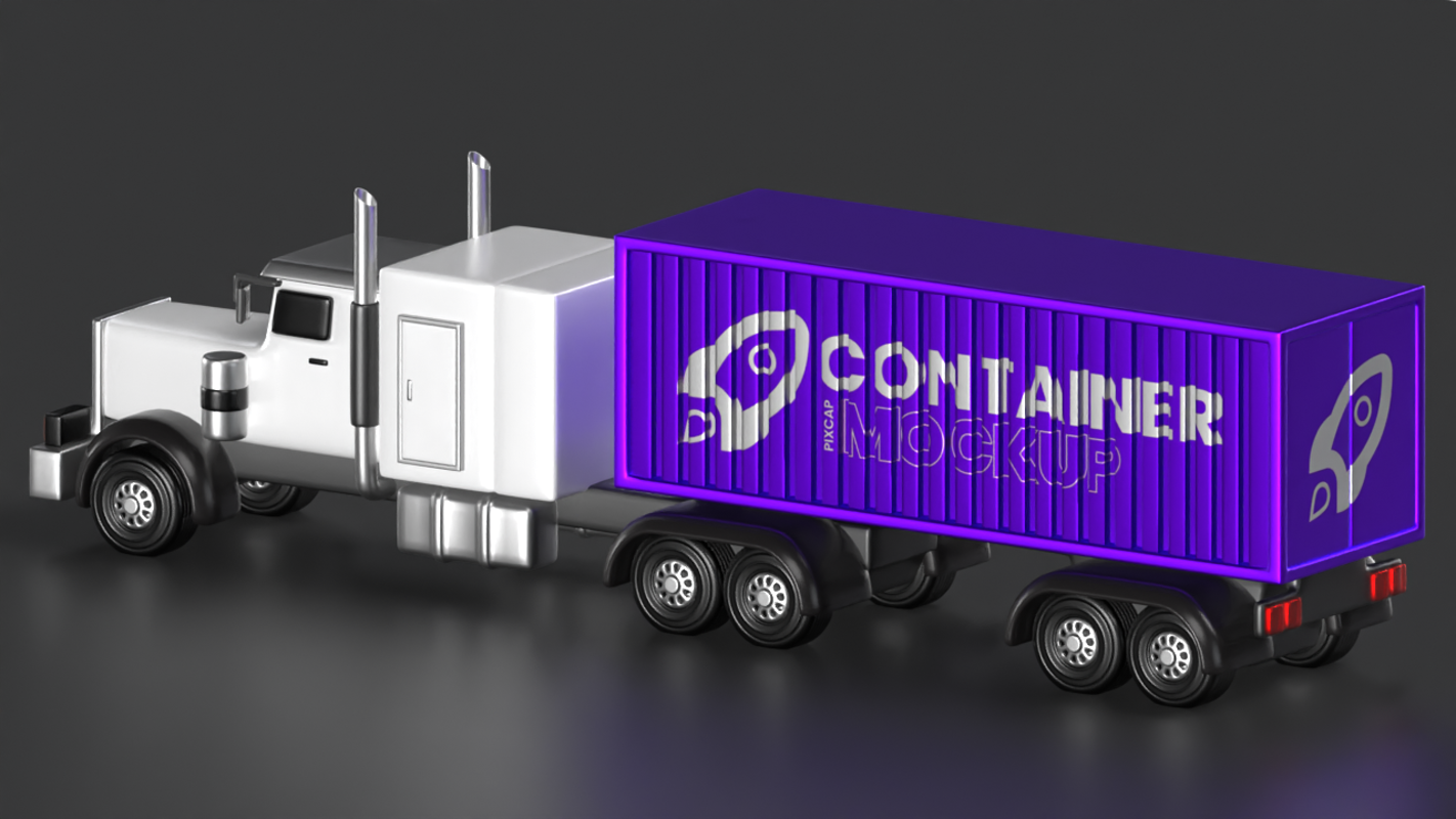 Container Truck 3D Mockup 3D Template